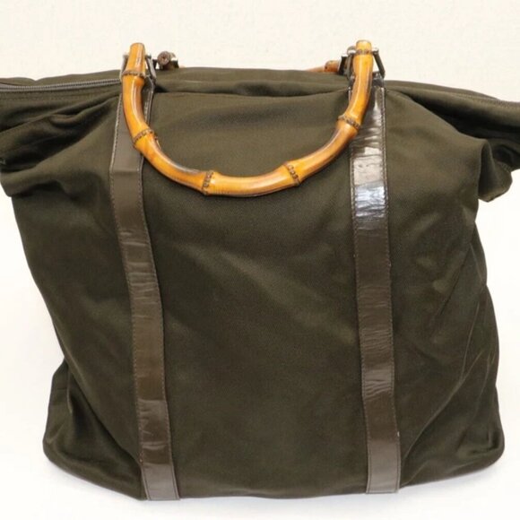 Gucci Bamboo Boston Large Capacity Commuter School Bag - Brown - Picture 1 of 16